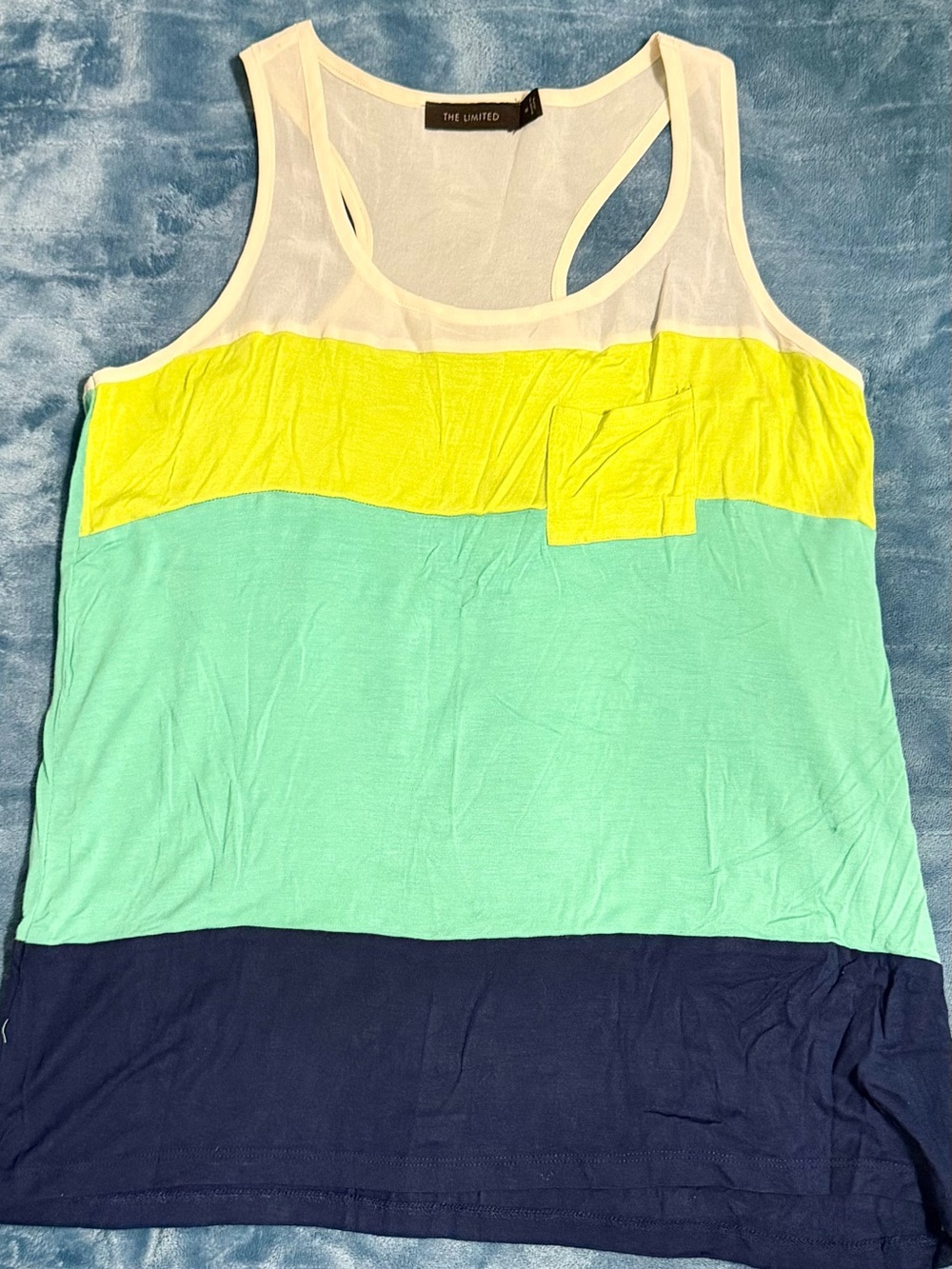 The Limited Colorblock Racerback Tank - Tan, Mint & Navy
